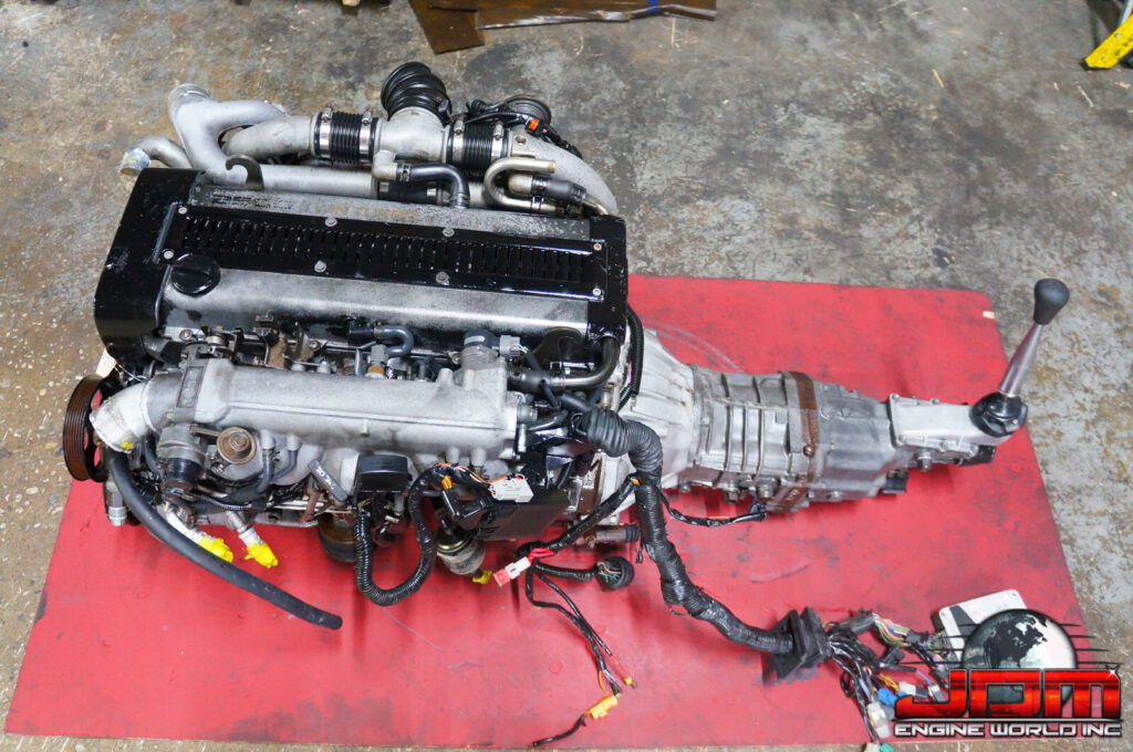 JDM TOYOTA 1JZGTE TWIN TURBO NON VVTI ENGINE FRONT SUMP 1JZ MOTOR WIRING ECU w/ 5 SPD W58 MANUAL TRANSMISSION